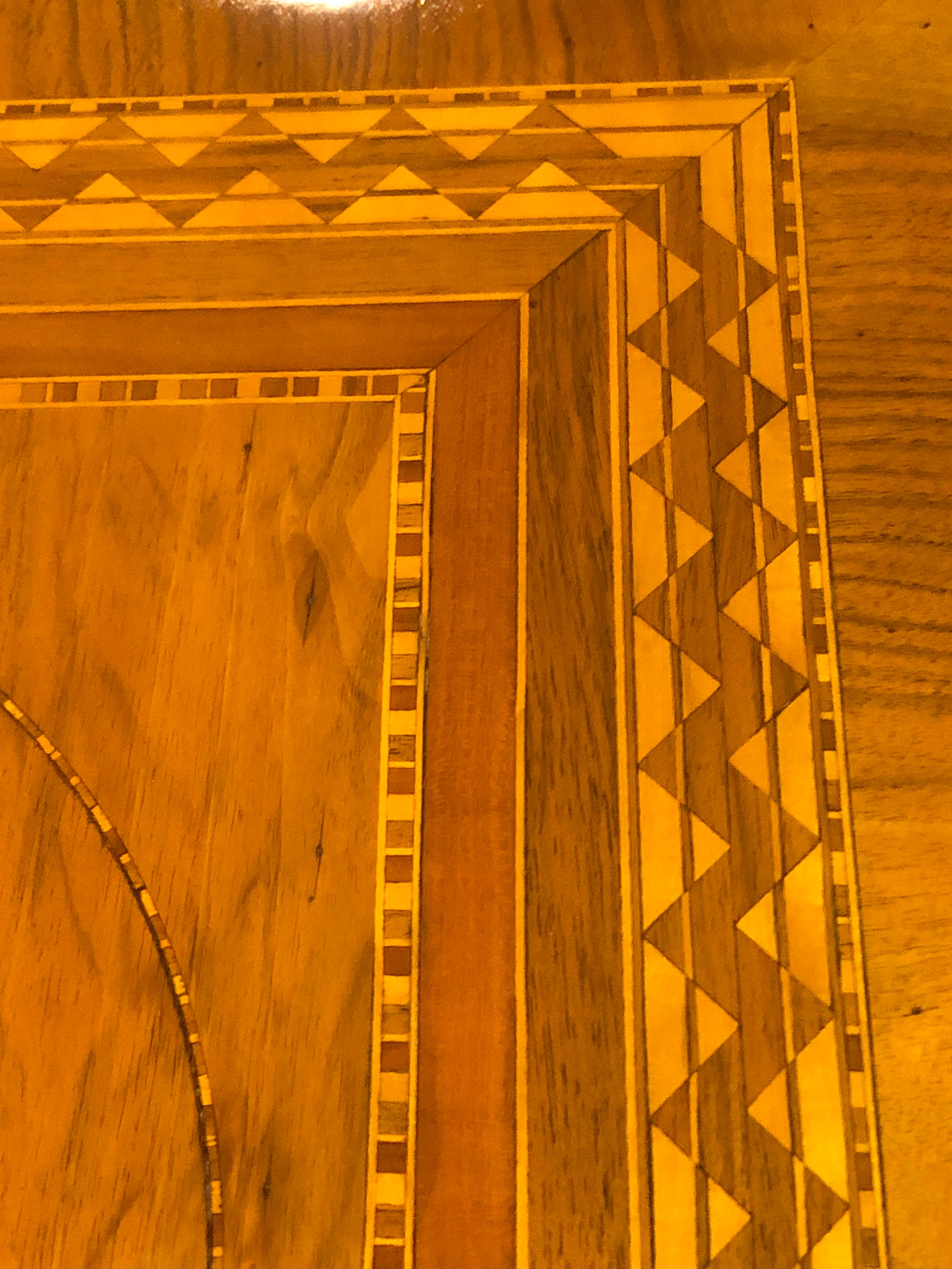 Mid-19th Century 19th Century Italian Rolo Wood Walnut Inlay Table, 1860s