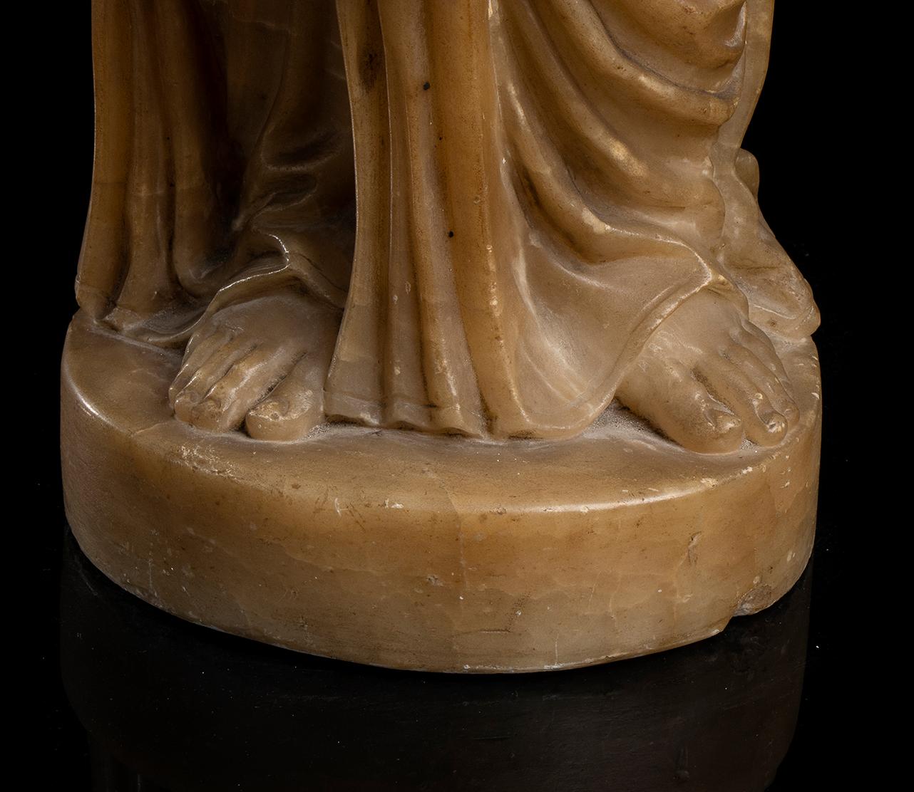 19th Century Italian Roman Neoclassic Alabaster Statue  9