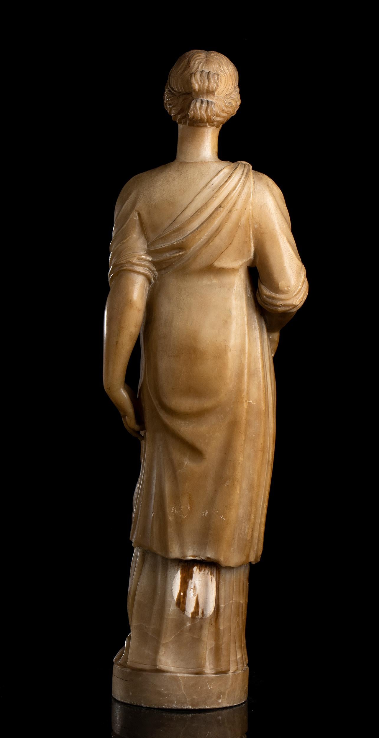 19th Century Italian Roman Neoclassic Alabaster Statue  2