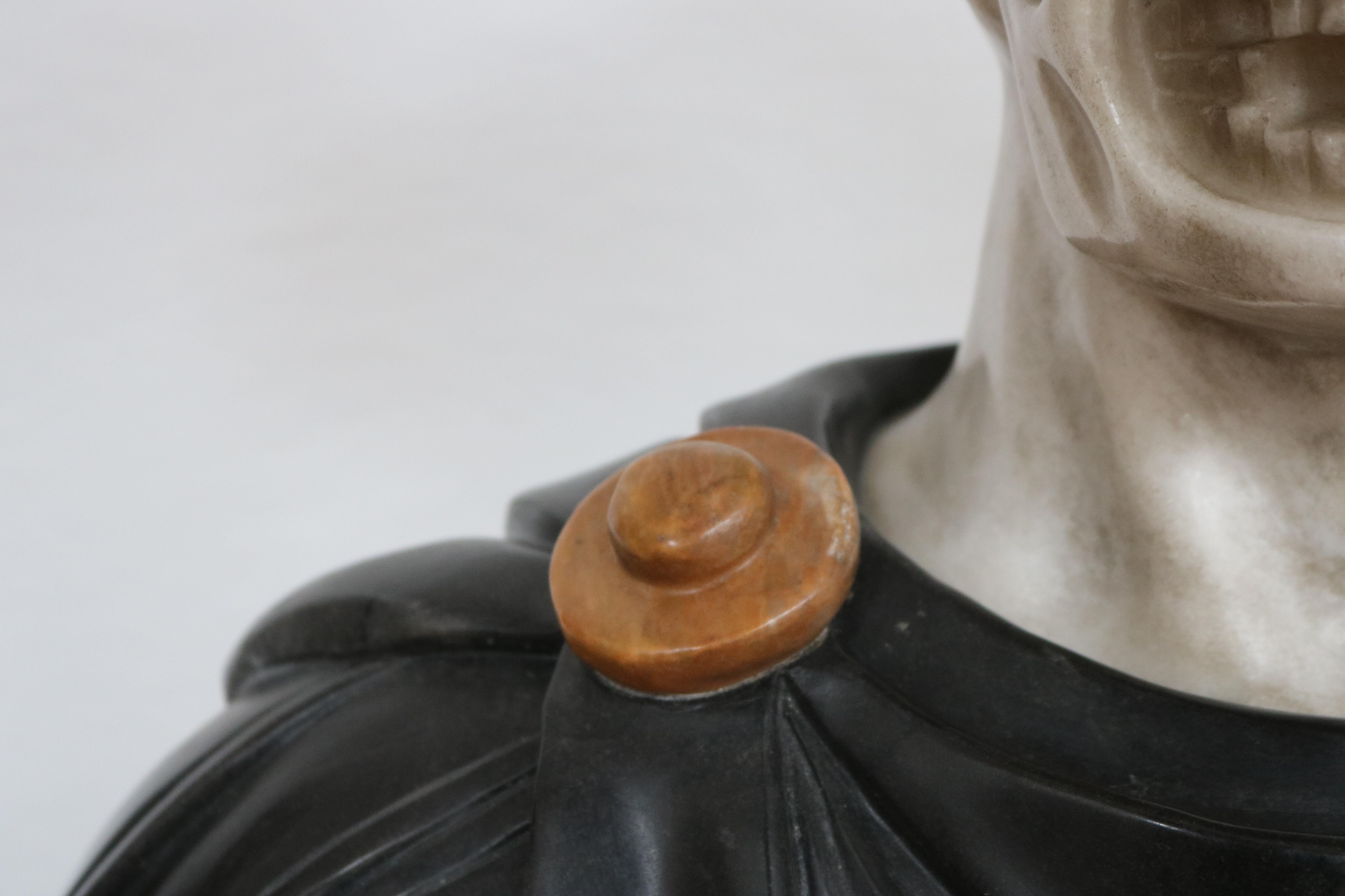 19th Century Italian Roman Vanitas Bust Renaissance Revival Memento Mori Marble For Sale 4