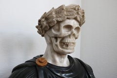 19th Century Italian Roman Vanitas Bust Renaissance Revival Memento Mori Marble