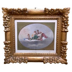19th Century Italian Romantic Gouache Allegory of Ecstasy with Putti
