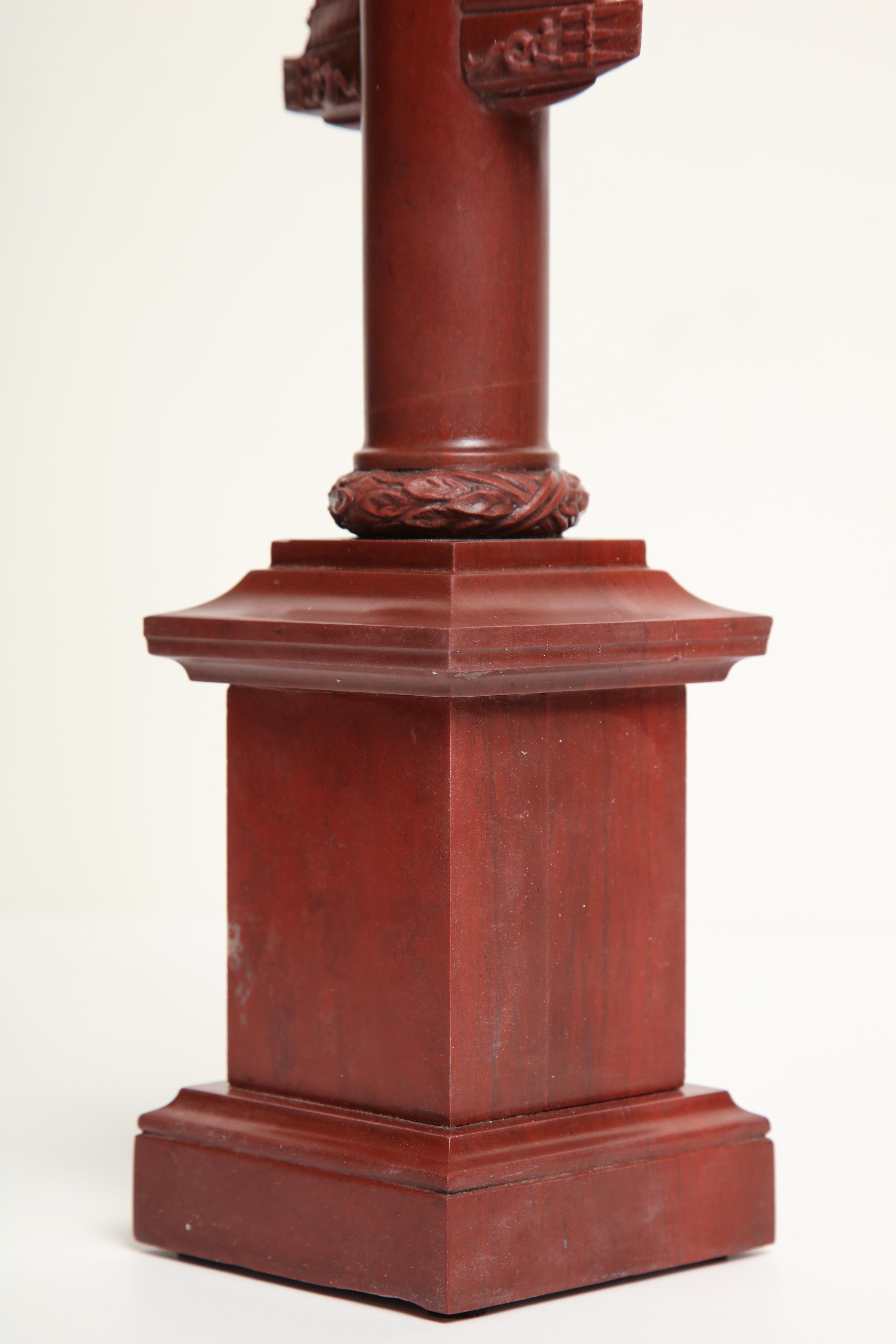 19th Century Italian Rostral Column in Rosso Antico 6