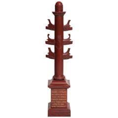 19th Century Italian Rostral Column in Rosso Antico