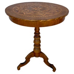19th Century Italian Round Sorento Side Table 19th Century Italian Round Sorento Side Table
