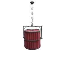 19th Century Italian Rust Iron Container Converted in Chandelier, 1890s