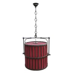 19th Century Italian Rust Iron Container Converted in Chandelier, 1890s