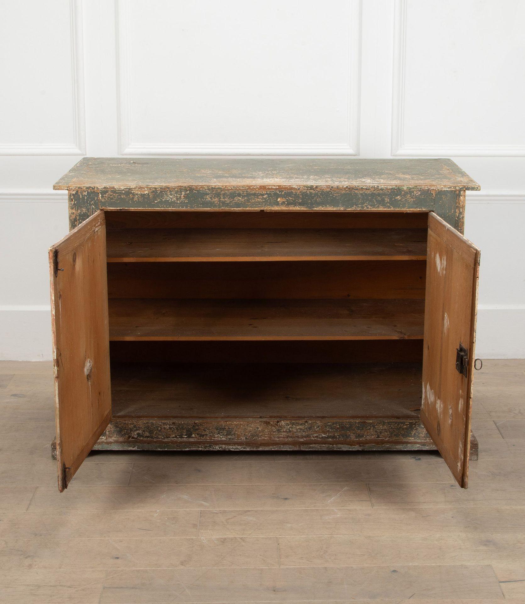 19th Century Italian Rustic Buffet with Original Grey Green Paint In Fair Condition For Sale In Gloucestershire, GB
