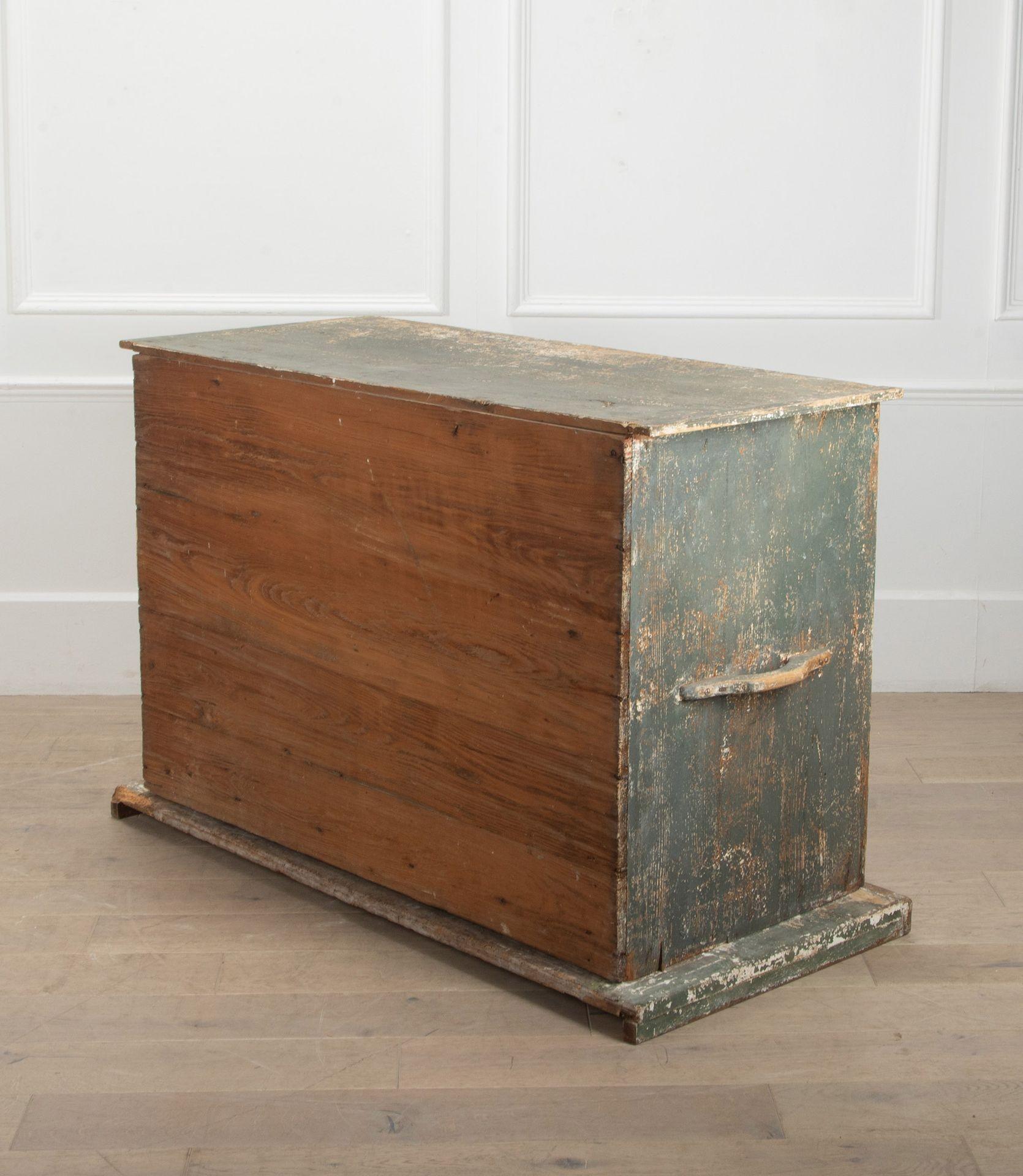 Wood 19th Century Italian Rustic Buffet with Original Grey Green Paint For Sale