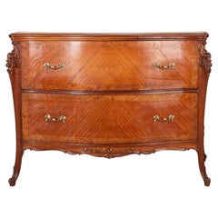 19th Century Italian Satinwood and Burr Walnut Commode