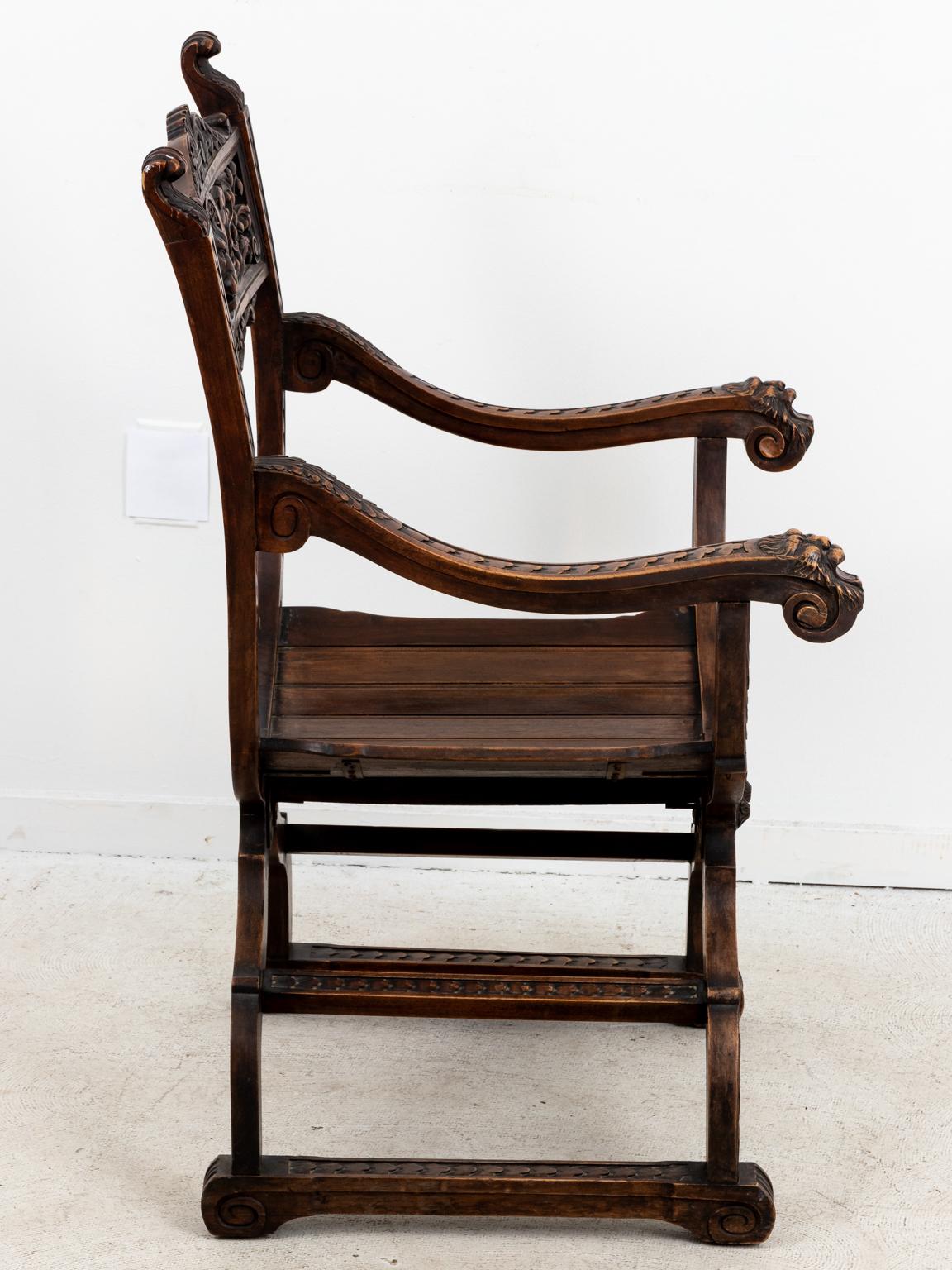 19th Century Italian Savonarola Armchair 4