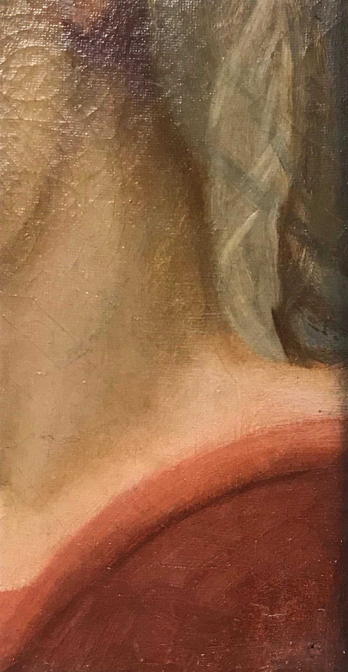 Artist/ School: Italian School, late 19th century

Title: Head & Shoulders portrait of the Madonna in Contemplation

Medium: oil on canvas, framed

Framed: 18 x 15 inches
Canvas: 14 x 10.5 inches

Provenance: private collection, Provence,