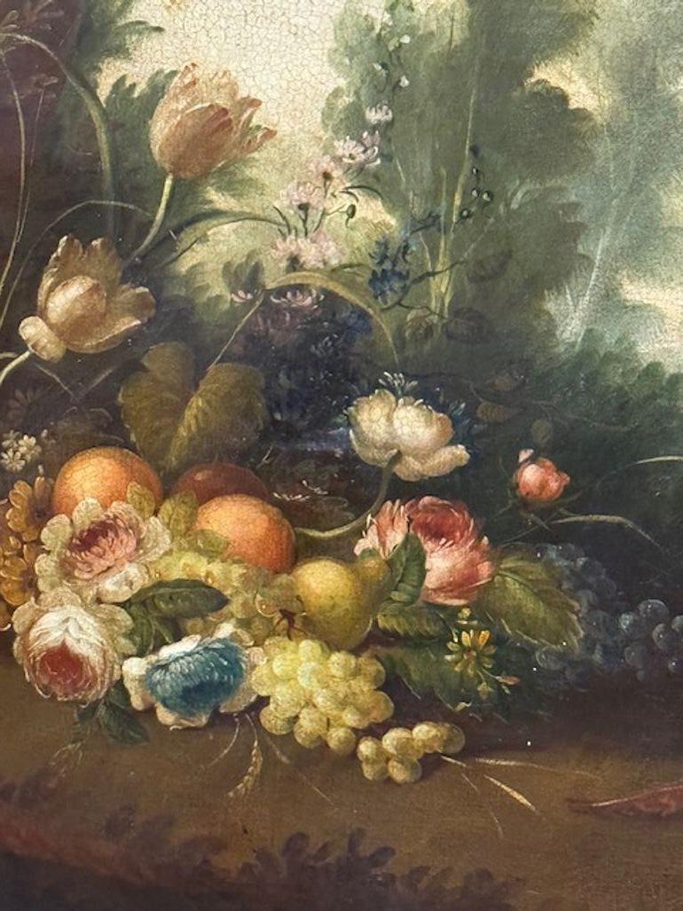 Pittura di uccelli su tela di scuola italiana del XIX secolo In condizioni buone in vendita a Dallas, TX