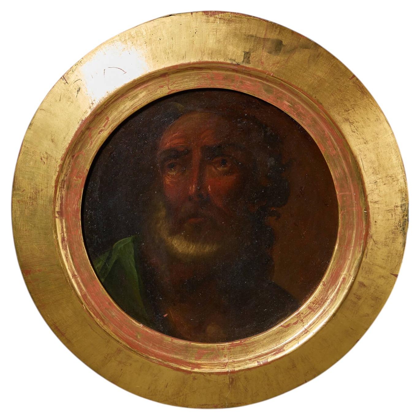 19th Century Italian School Oil Painting of A Saint