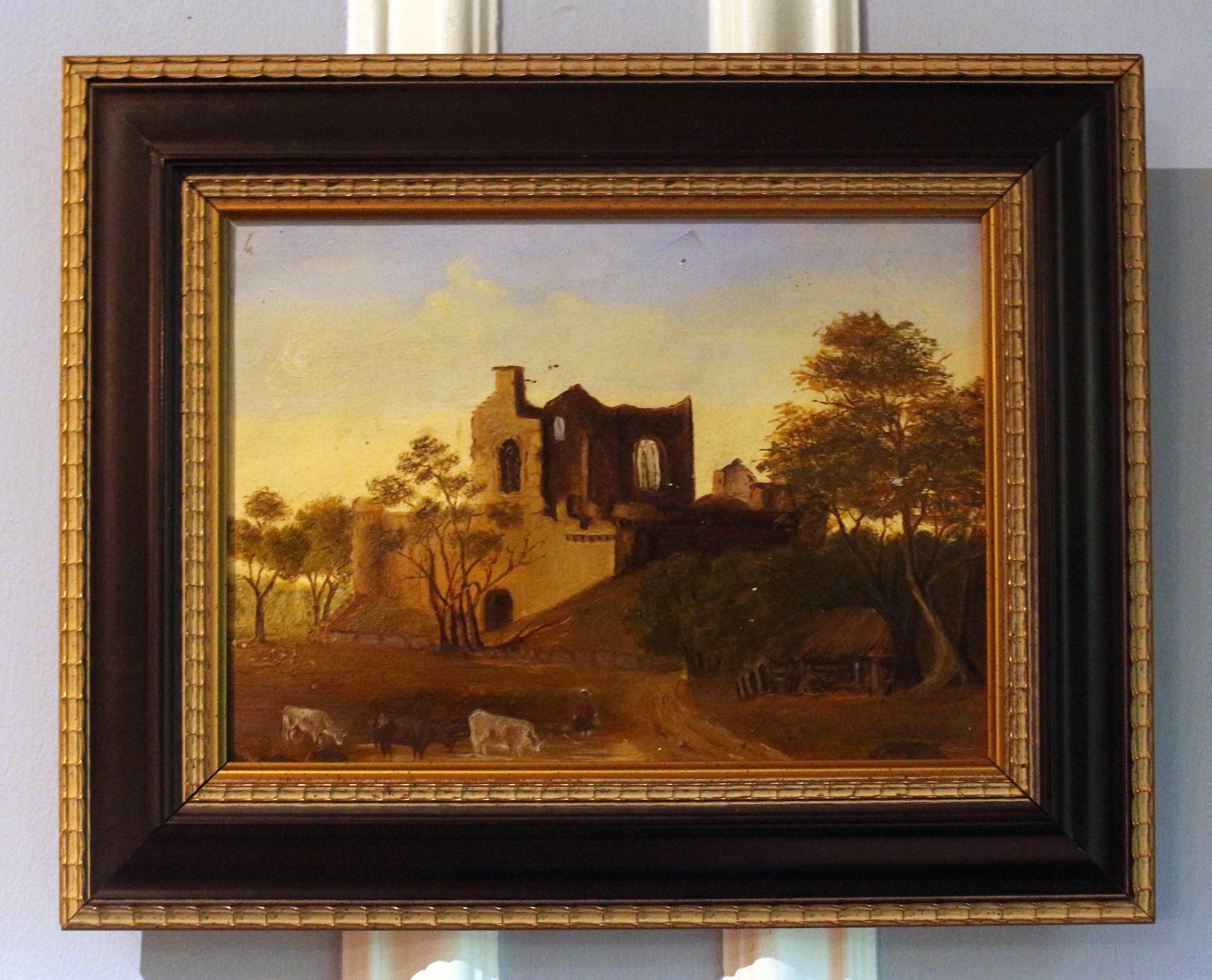 19th century Italian school oil painting 