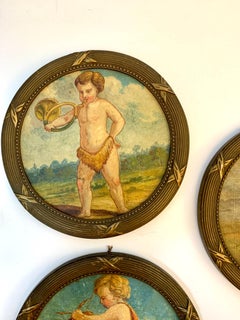 Set of Five late 19th century Italian or French portraits of Putti or Angels