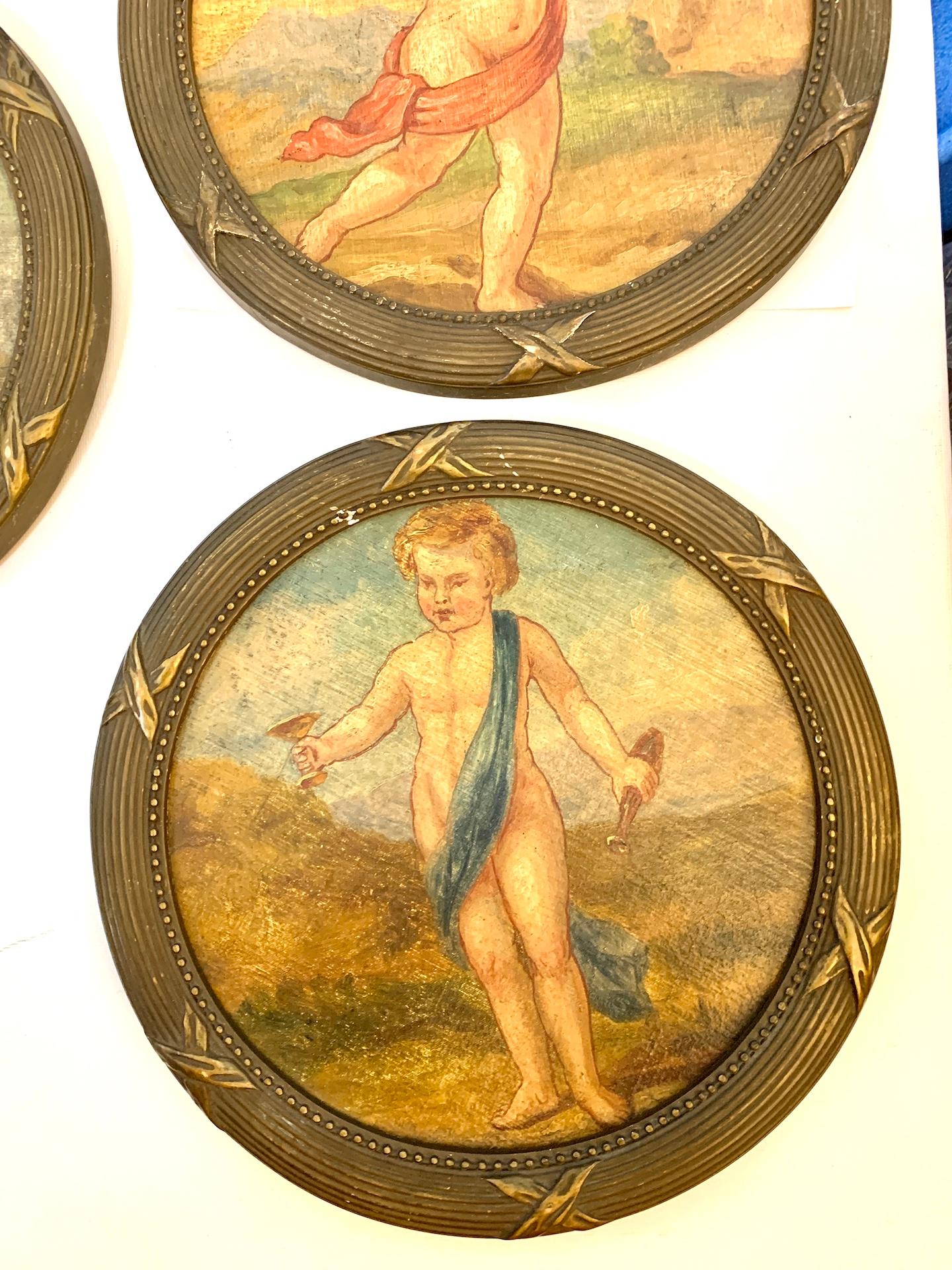 Set of Five late 19th century Italian or French portraits of Putti or Angels 1