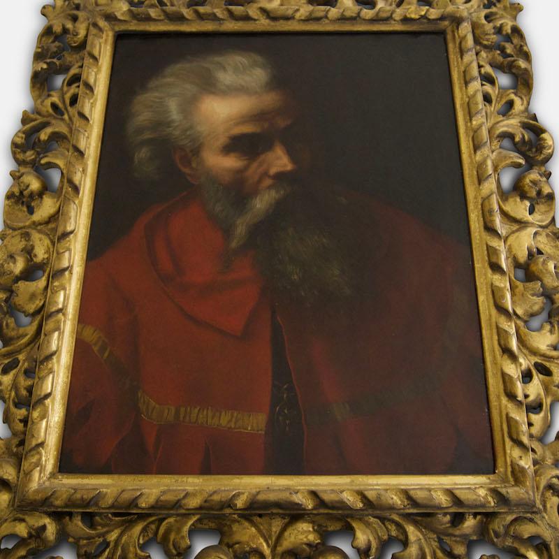Grand Tour 19th Century Italian School Portrait of a Bearded Man in Red
