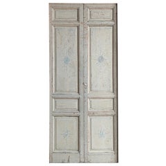 19th Century Italian Scraped to Original Paint Door with Cartouche Design