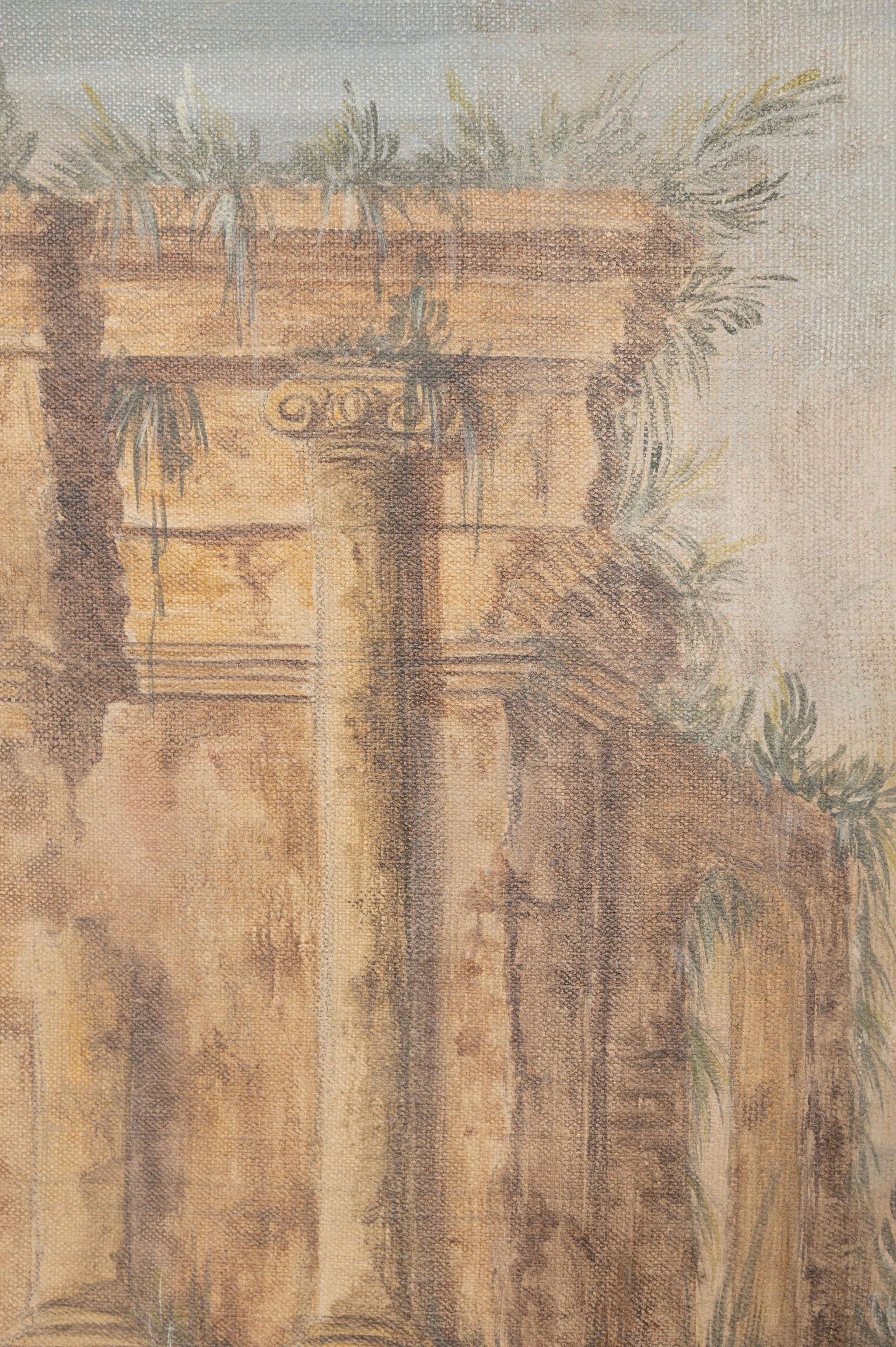 19th Century Italian screen, wall panel, oil on canvas For Sale 9