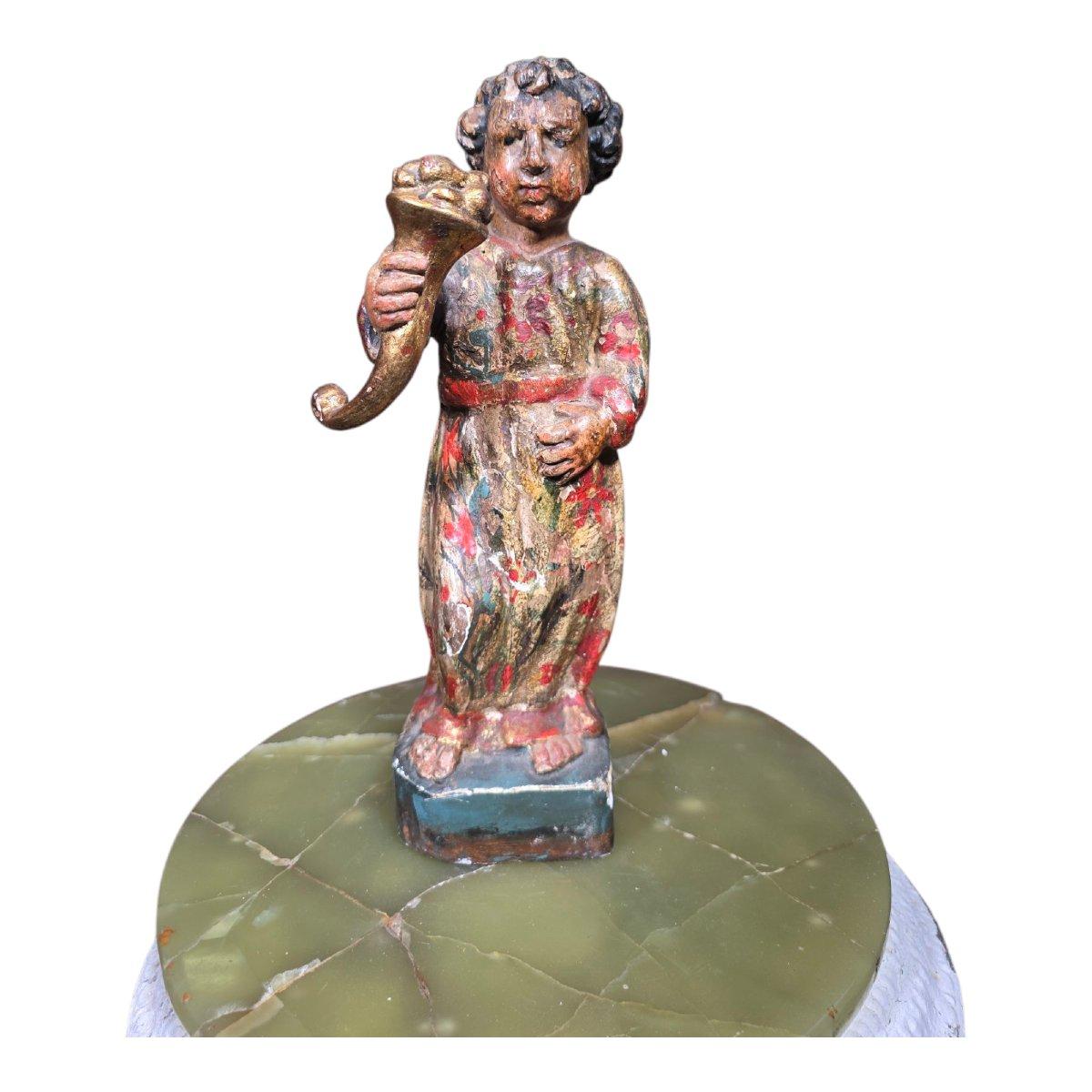 19th Century Italian Sculpture – Boy with a Cornucopia For Sale 5