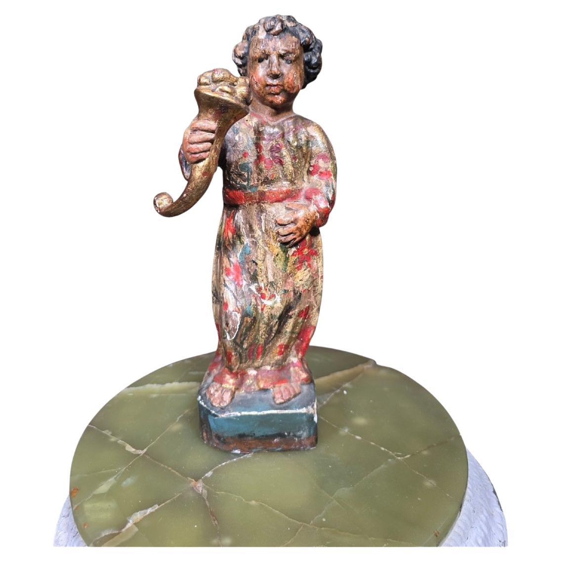 Italienische Skulptur des 19. Jahrhunderts - Junge mit Füllhorn