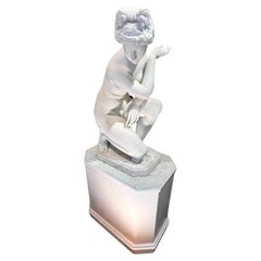 19th Century Italian Sculpture of Crouching Venus on Custom Pedestal
