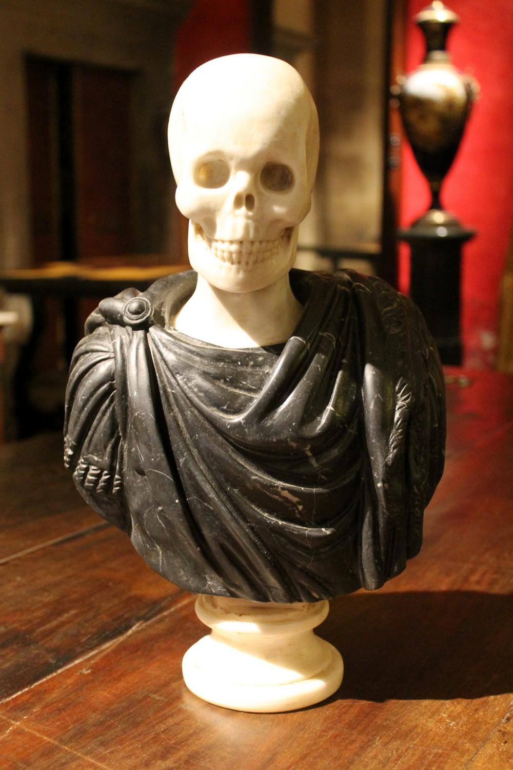 black marble bust