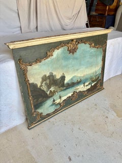 Paisaje marino italiano del siglo XIX Pintura al óleo sobre tabla