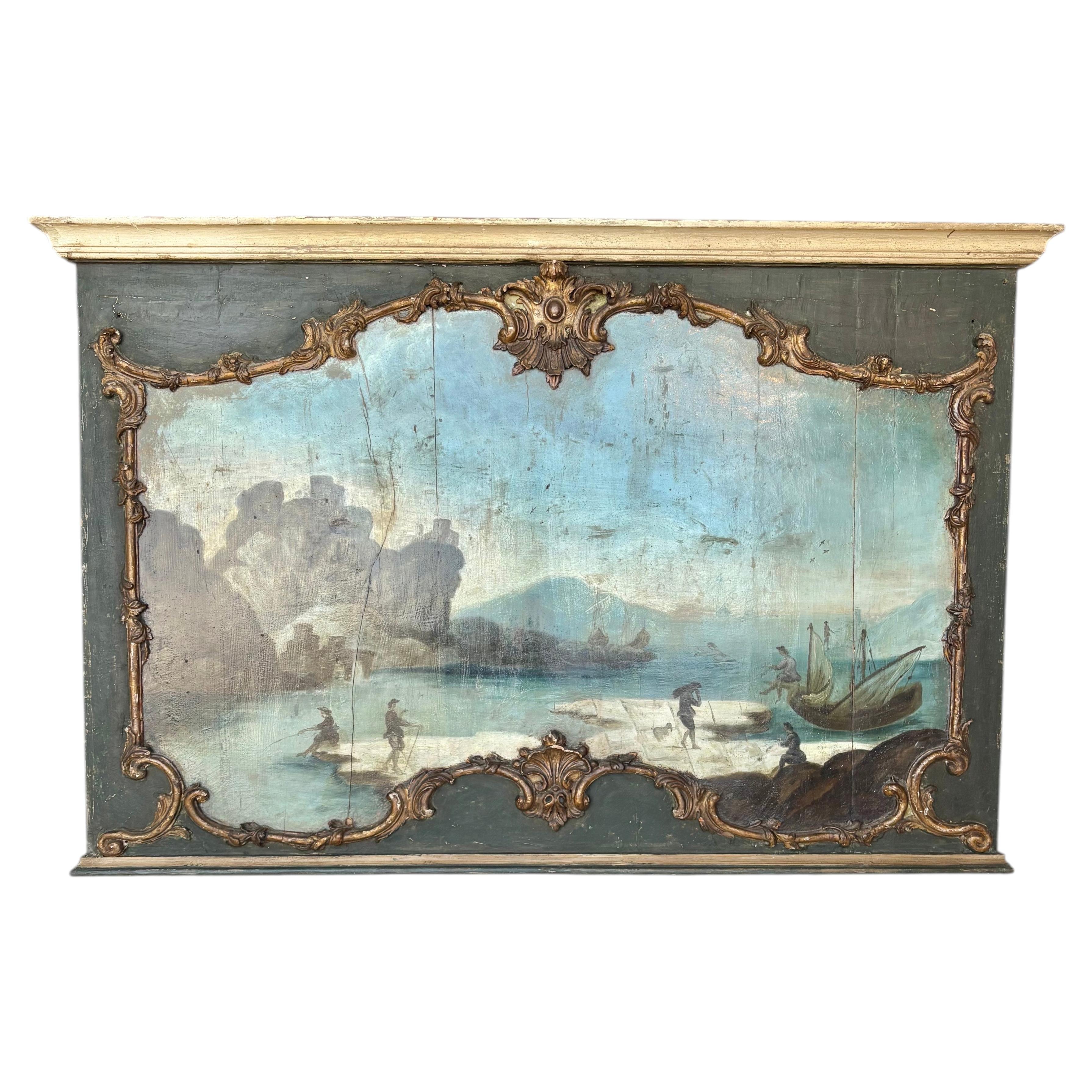 19th Century Italian Seascape Oil on Panel Painting For Sale