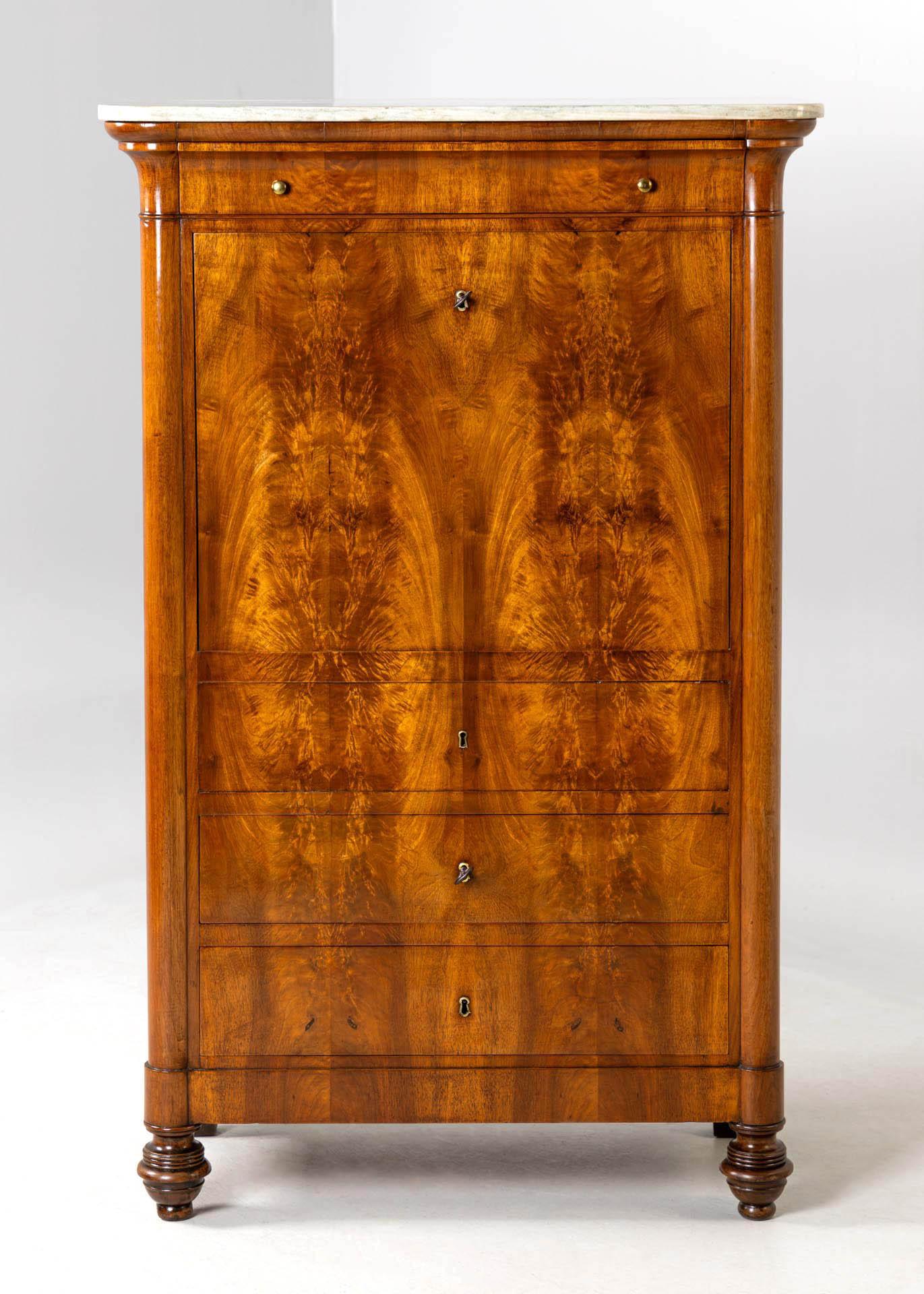 Secretaire italiano del siglo XIX con caja de seguridad, hacia 1840 Italiano en venta