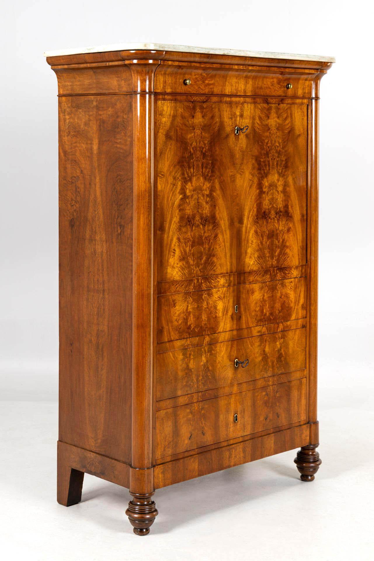 Secretaire italiano del siglo XIX con caja de seguridad, hacia 1840 en Bueno estado para la venta en Greven, DE
