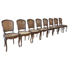 19th Century Italian Set of 8 Vienna Straw Chairs with Wood Structure, 1890s