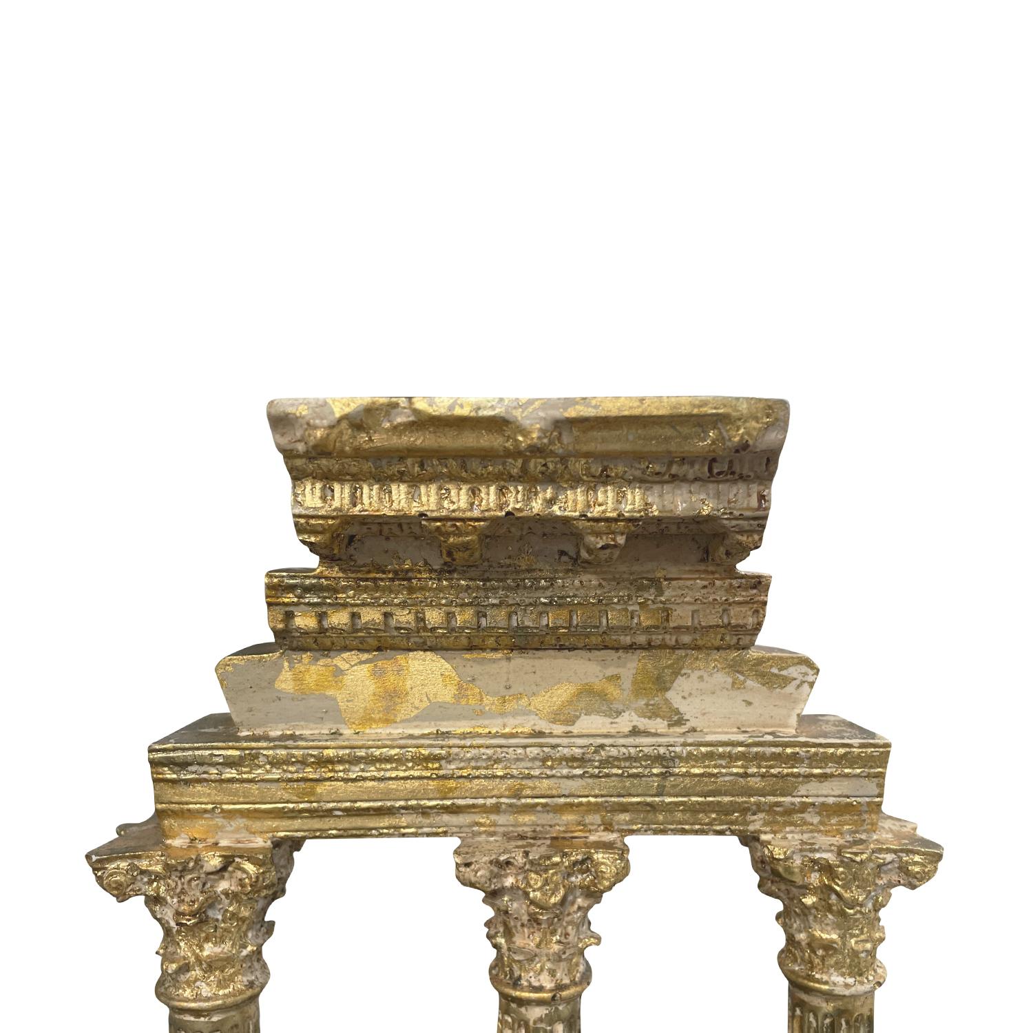 19th Century Italian Set of Antique Gilt Stone Fragments, Columns For Sale 4