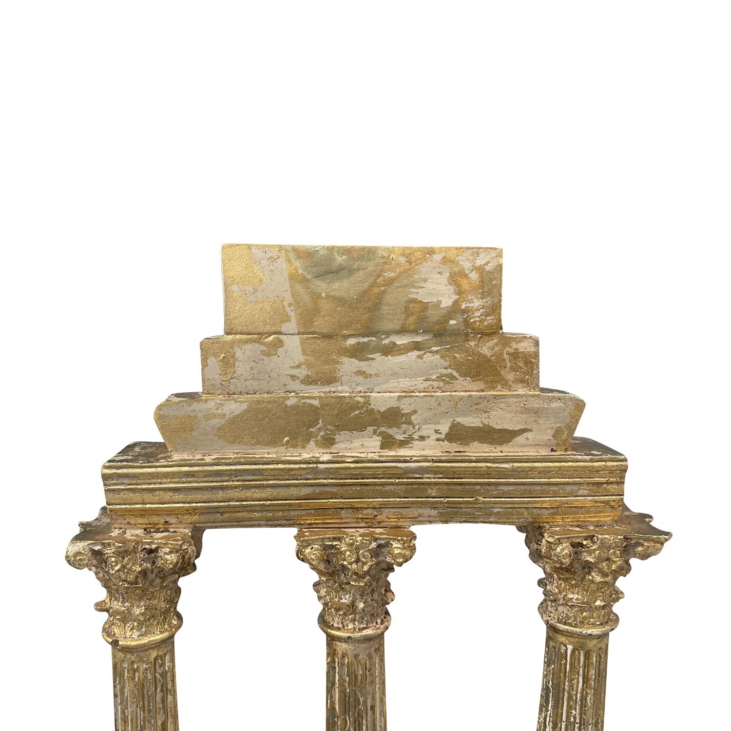 19th Century Italian Set of Antique Gilt Stone Fragments, Columns For Sale 5