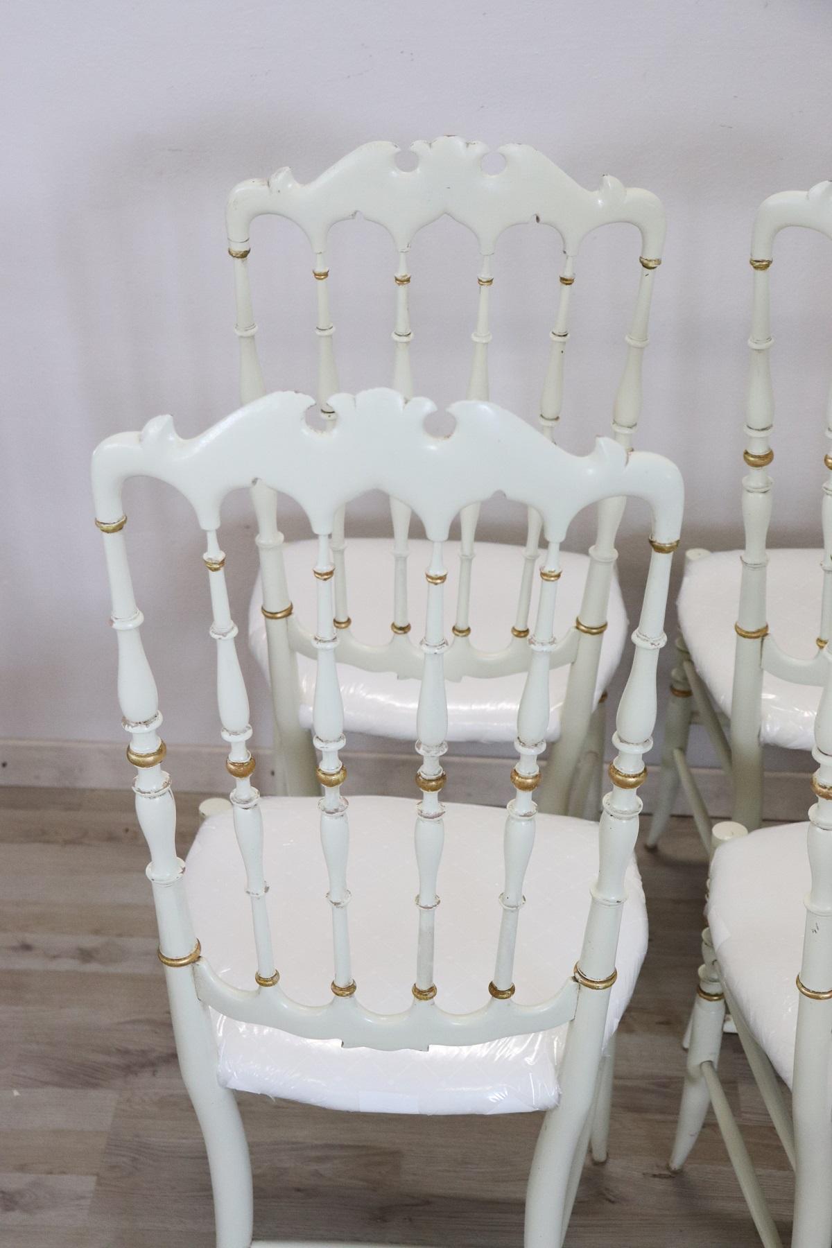 19th Century Italian Set of eight Turned and Lacquered Famous Chiavari Chairs 12