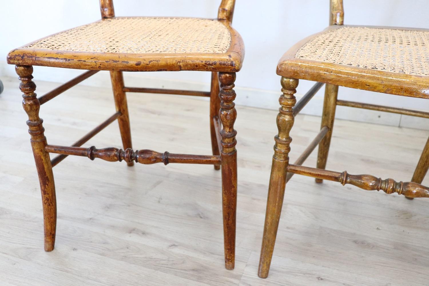 19th Century Italian Set of Five Turned Wood Famous Chiavari Chairs 7