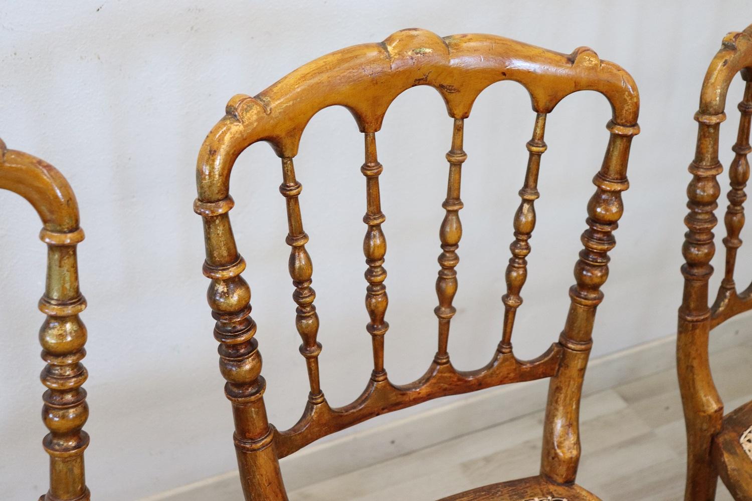 19th Century Italian Set of Five Turned Wood Famous Chiavari Chairs 5