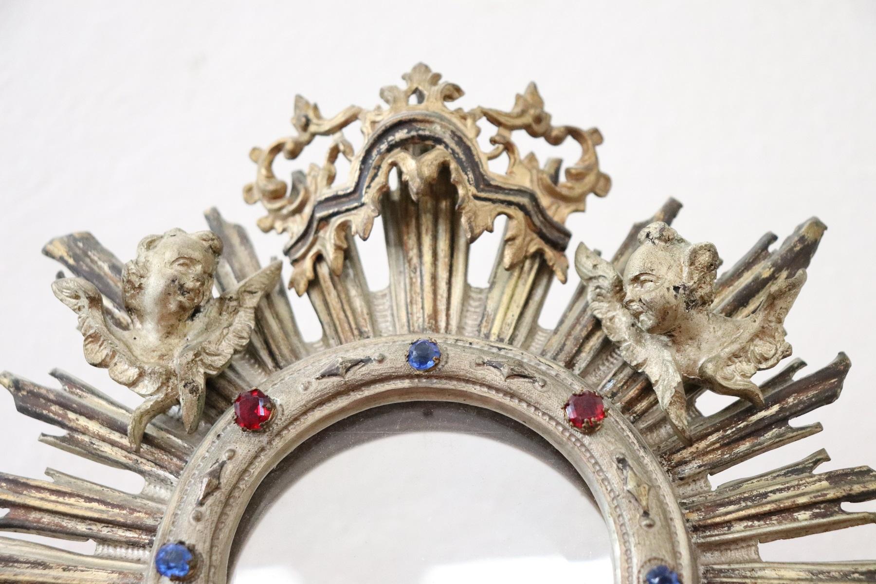 19th Century Italian Sicilian Baroque Style Monstrance Decorated with Cherub 10