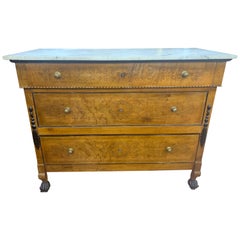 19th Century Italian Sicily Charles X Cherry Chest of Drawers Marble, 1815