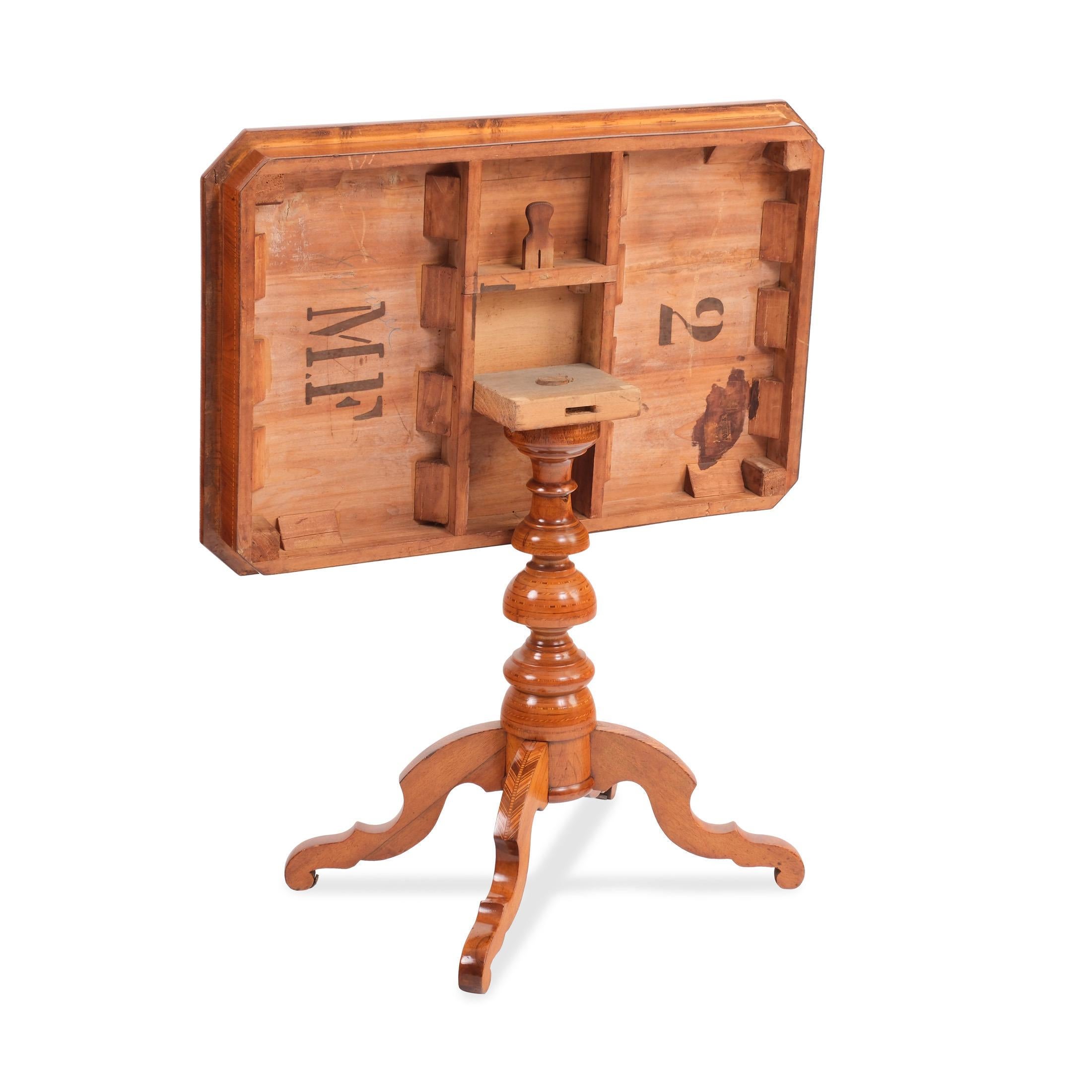 19th Century Italian Side Table Lombardy Nutwood 2