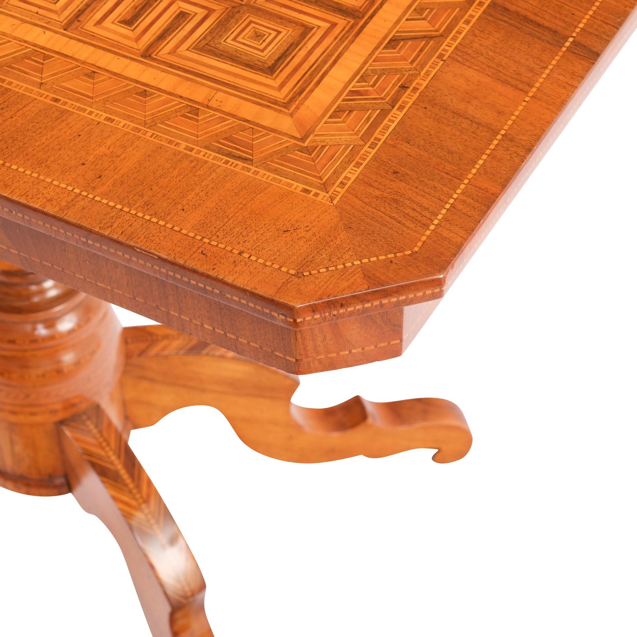 italien 19th Century Italian Side Table Lombardy Nutwood