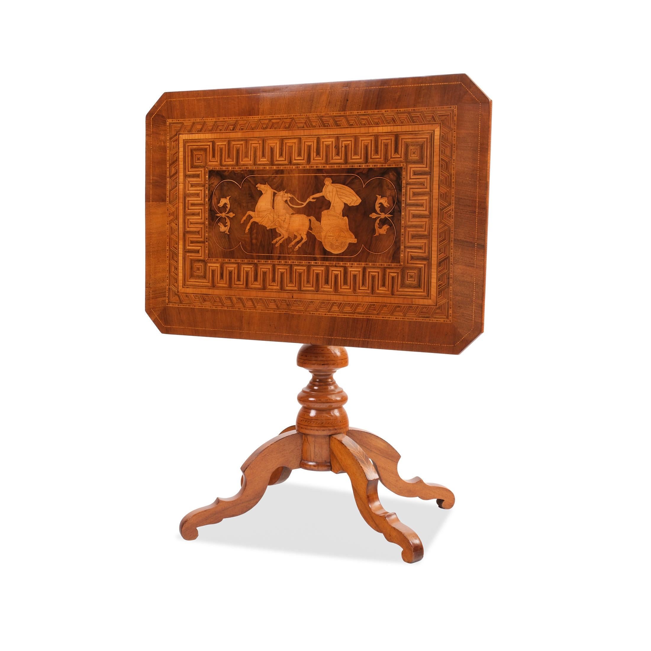 Bois 19th Century Italian Side Table Lombardy Nutwood