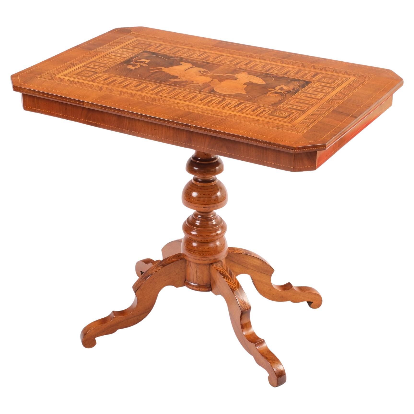 19th Century Italian Side Table Lombardy Nutwood