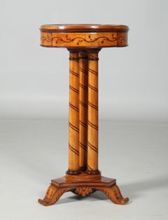19th Century Italian Side Table or Sewing Table, Maple Inlayed, circa 1830