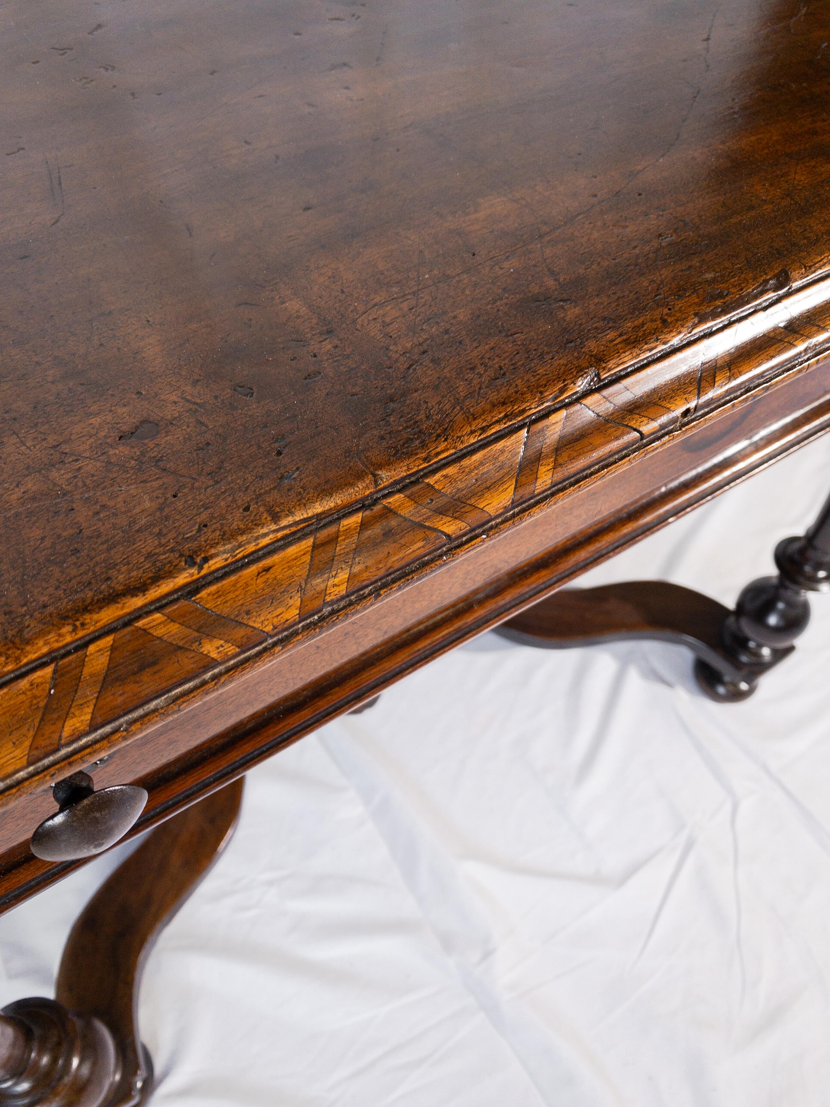 19th Century Italian Side Table with Walnut Marquetry Trim For Sale 6