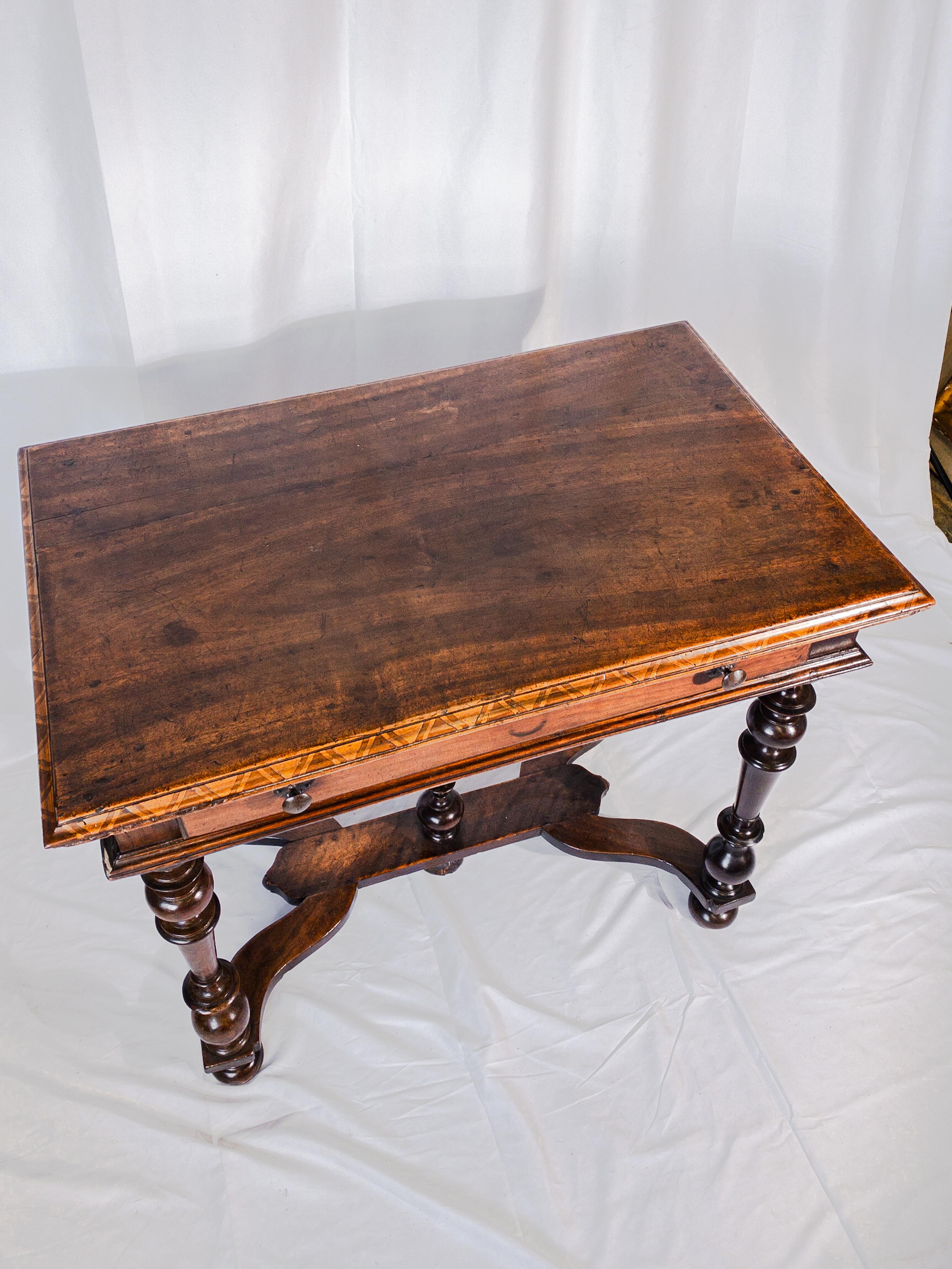19th Century Italian Side Table with Walnut Marquetry Trim For Sale 7