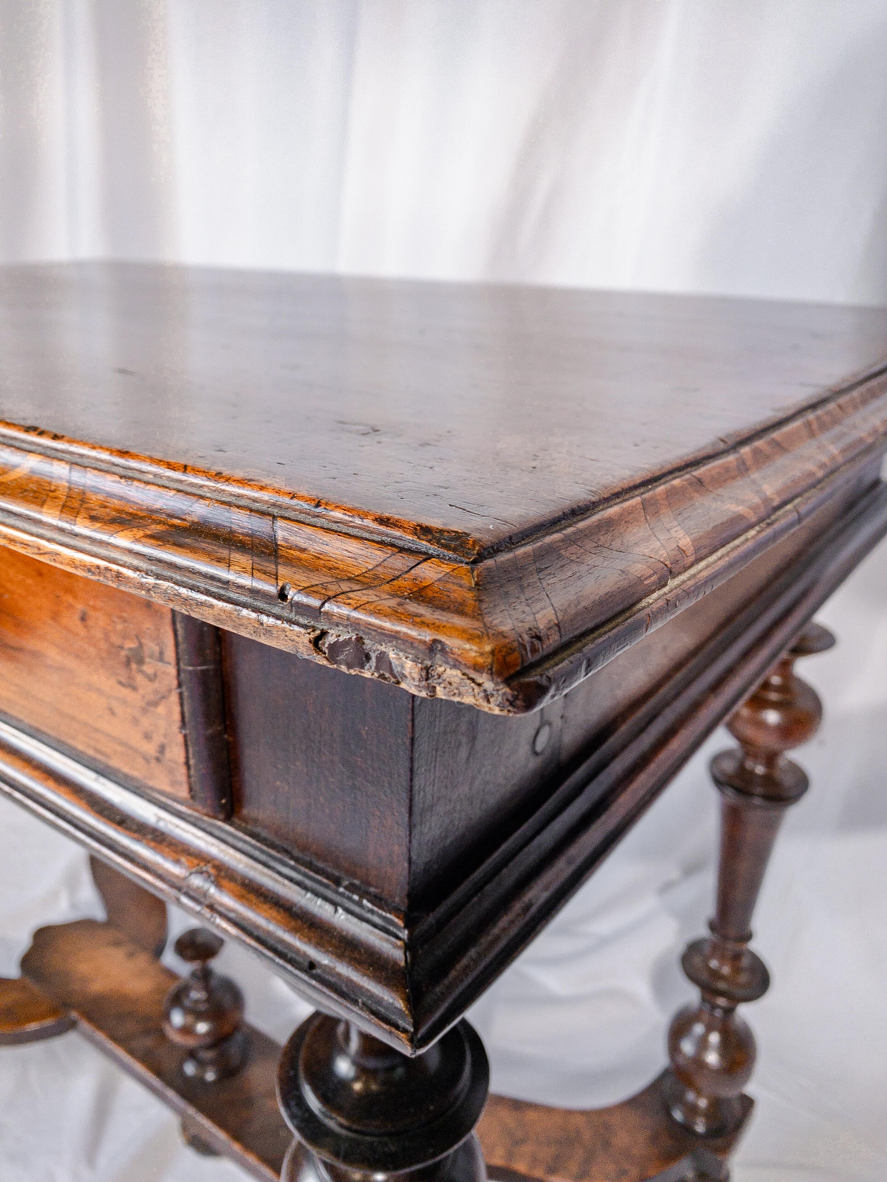 19th Century Italian Side Table with Walnut Marquetry Trim For Sale 8