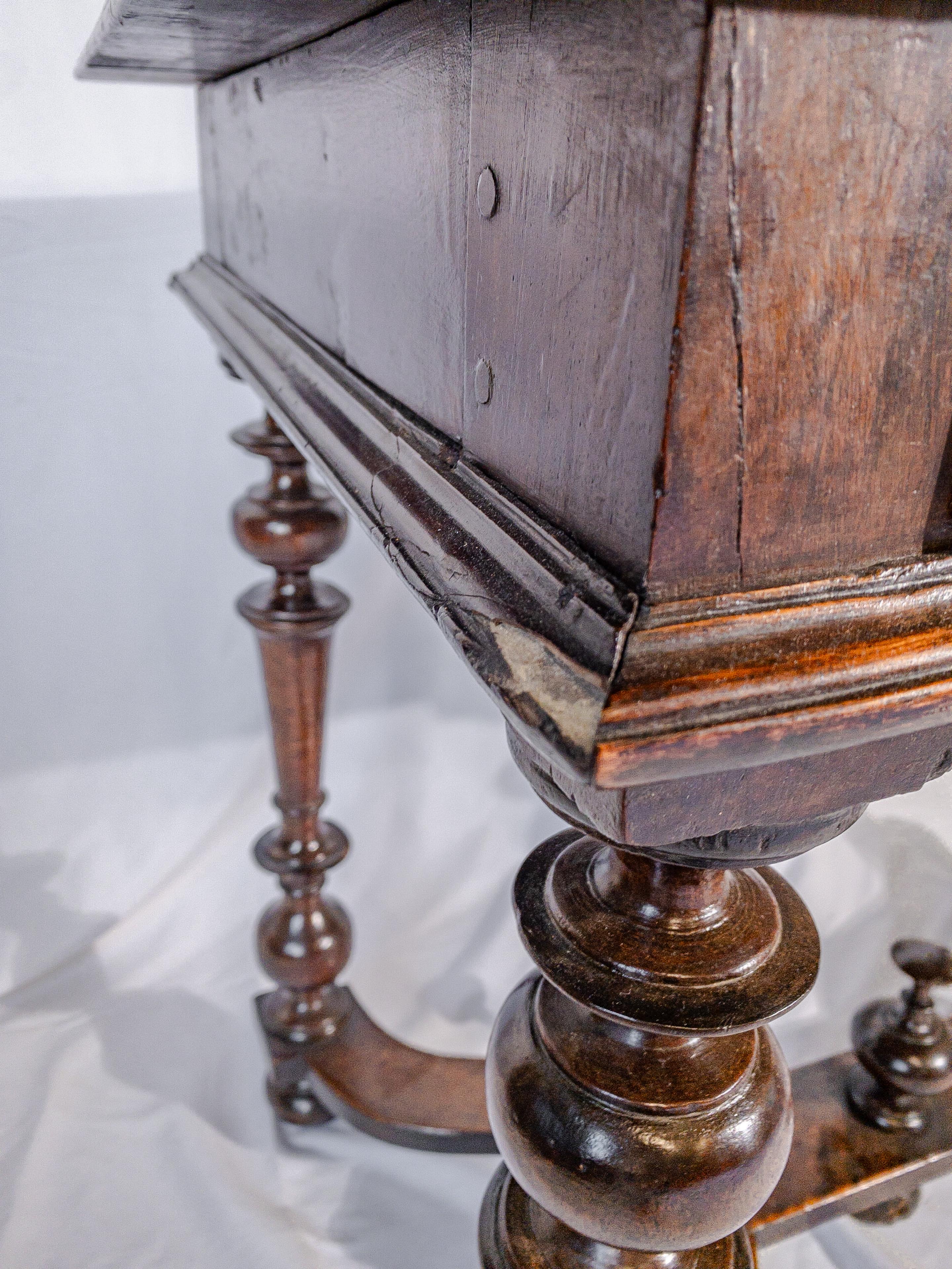 19th Century Italian Side Table with Walnut Marquetry Trim For Sale 10