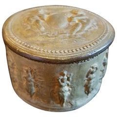 Antique 19th Century Italian Signa Terracotta Lidded Jar